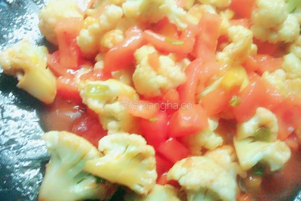 番茄炒花菜的做法图解12
