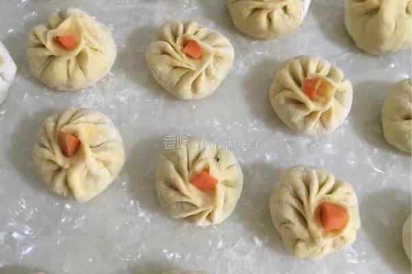 萝卜茎叶馅南瓜皮包子的做法图解10