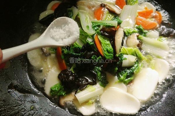 香菇青菜汤年糕的做法图解14