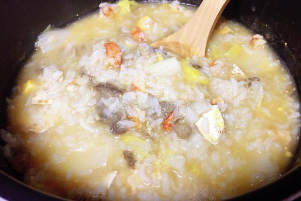 牛肉虾仁白菜鸡蛋粥
