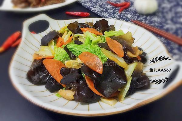 白菜炒木耳的做法图解8