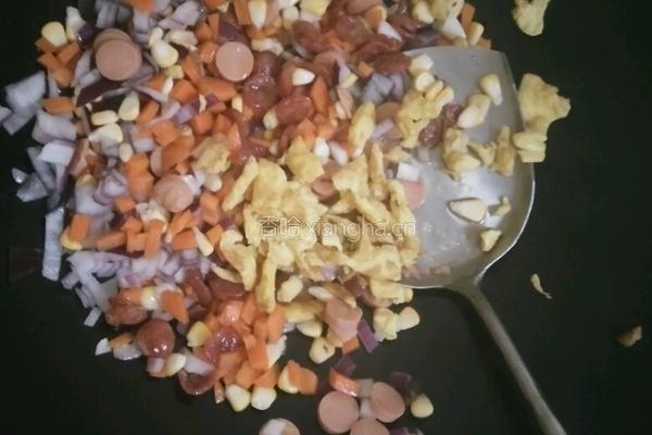 七彩炒饭的做法图解5