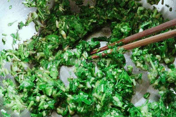 香菜杂粮面片的做法图解4