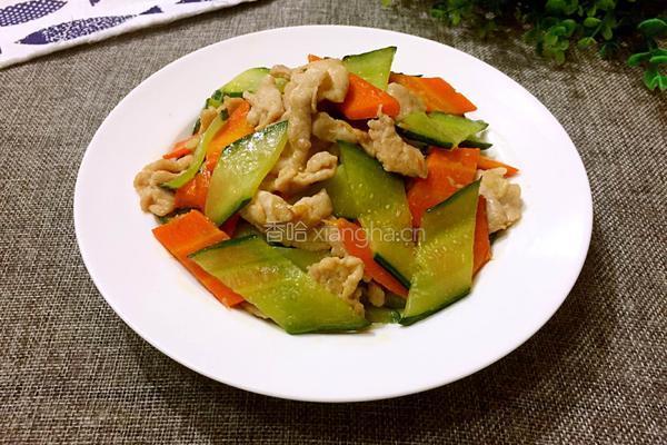 胡萝卜黄瓜炒肉片的做法图解9