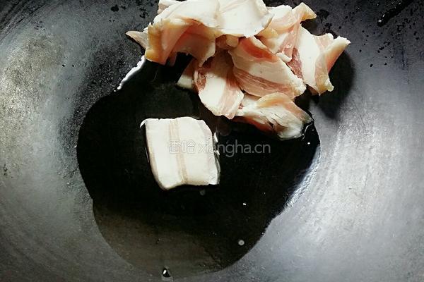 腊肉炒红菜苔的做法图解3