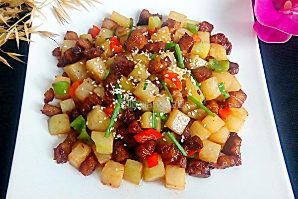 肉丁芥菜头的做法图解12