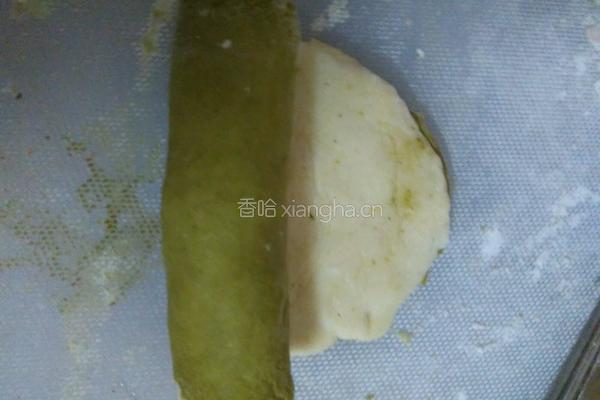 抹茶双色馒头的做法图解7