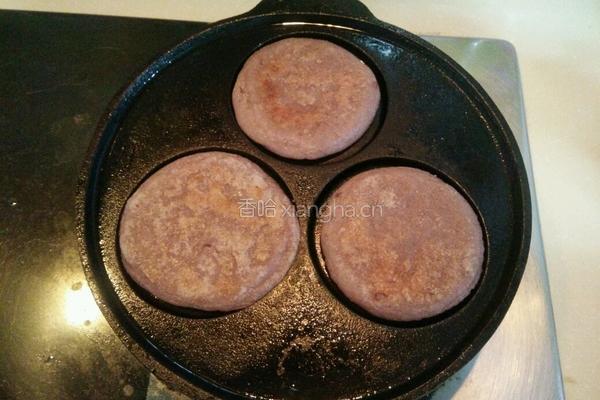 奶香紫薯馅红豆渣饼的做法图解15