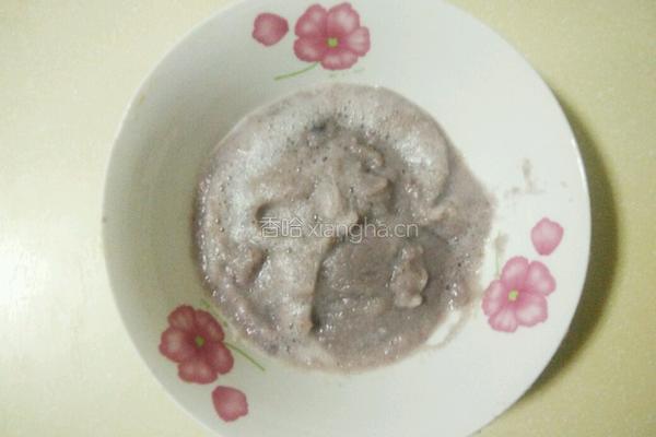 奶香紫薯馅红豆渣饼的做法图解3