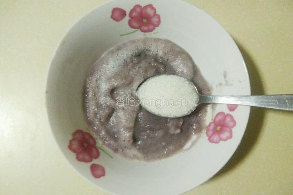 奶香紫薯馅红豆渣饼的做法图解4