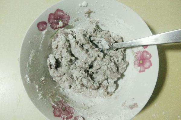 奶香紫薯馅红豆渣饼的做法图解6