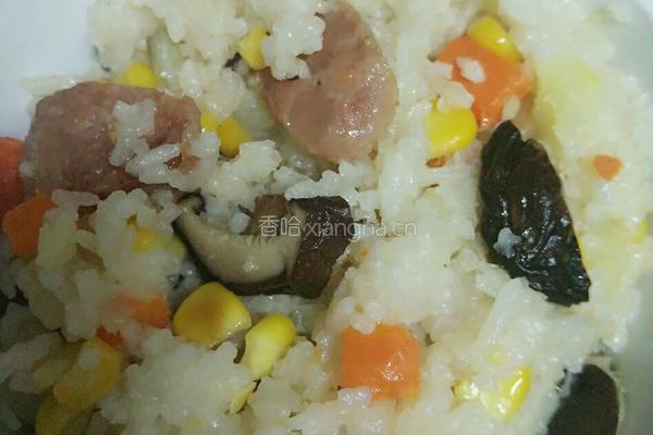 香菇腊肠饭的做法图解6