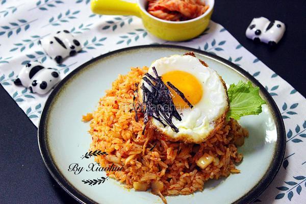 辣白菜炒饭的做法图解5