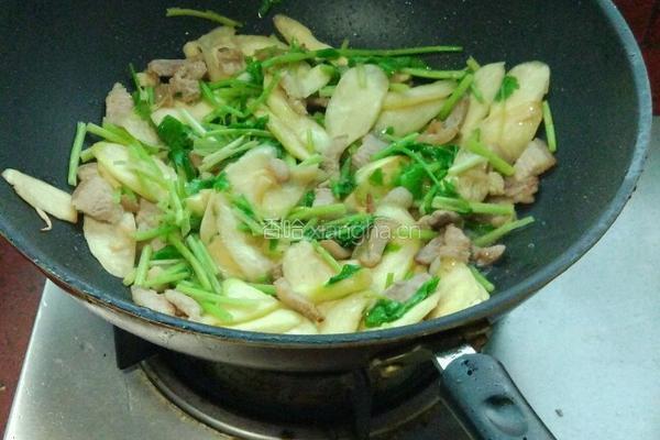 茭白炒肉的做法图解8