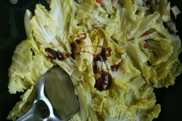 菜叶炒香菇的做法图解9