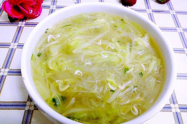 虾米白菜粉丝素汤的做法图解10