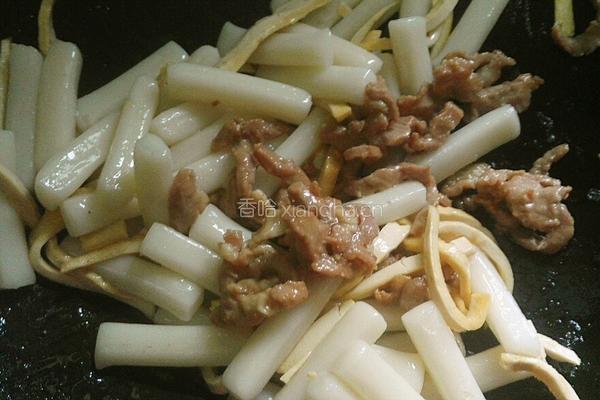 九芽肉丝炒年糕的做法图解13