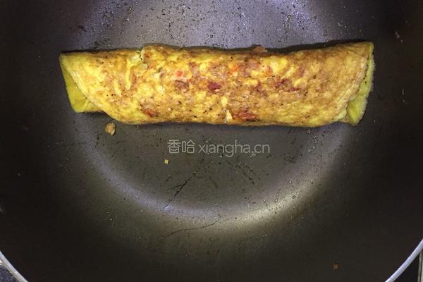西红柿火腿厚蛋卷的做法图解4