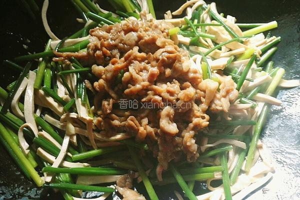 香干肉丝炒韭菜花的做法图解11