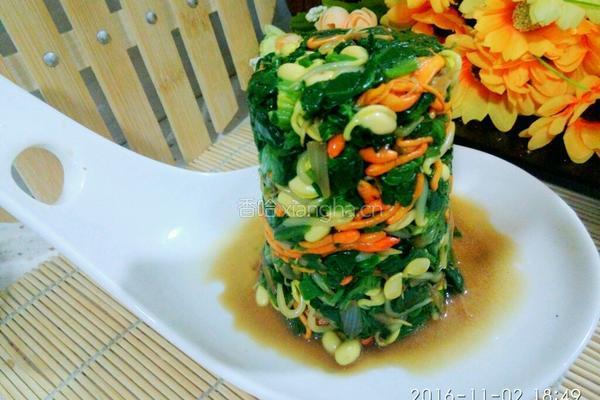 凉拌菠菜黄豆芽的做法图解16