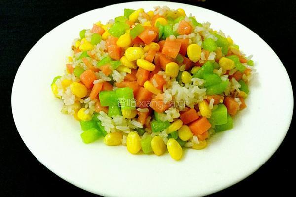 黄瓜玉米火腿炒饭的做法图解11