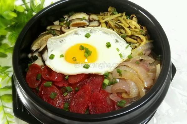 腊肠石锅拌饭的做法图解11