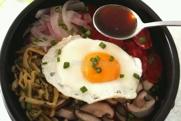 腊肠石锅拌饭的做法图解12
