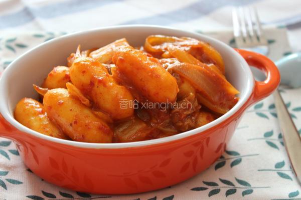 辣白菜炒打糕条