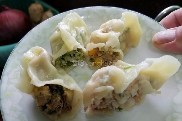 四味饺子(玉米鱿鱼淡菜芹菜)的做法图解8