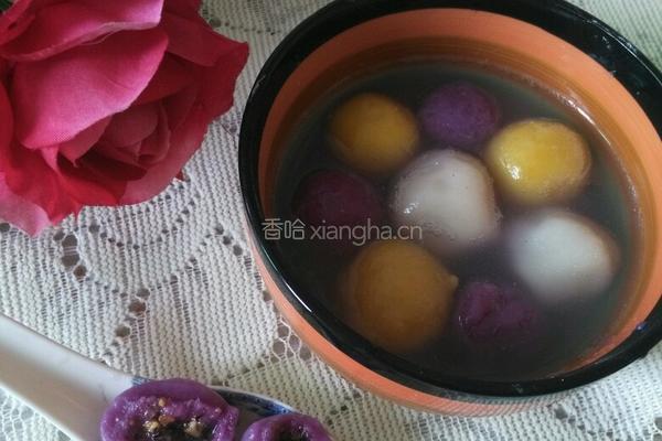 五彩汤圆的做法图解9