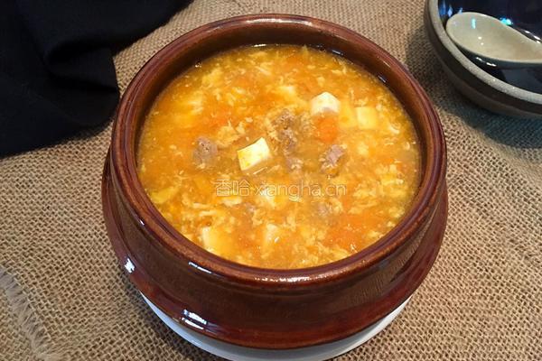 南瓜牛肉豆腐羹的做法图解12