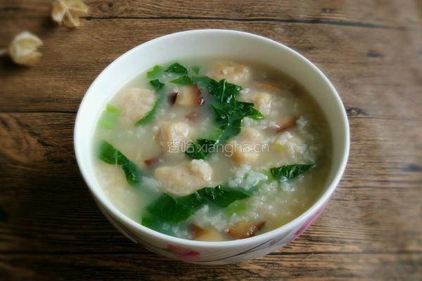 香菇肉丸芥菜粥的做法图解7