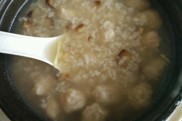 香菇肉丸芥菜粥的做法图解5