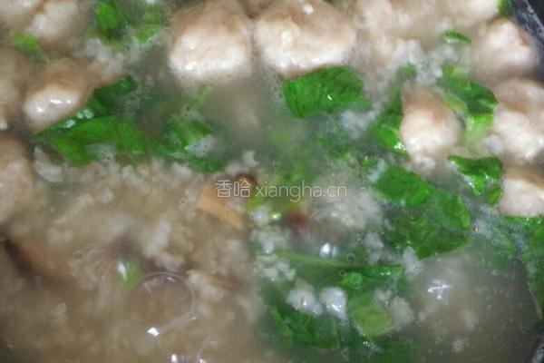 香菇肉丸芥菜粥的做法图解6