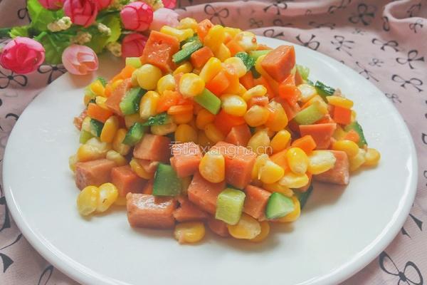 火腿炒玉米粒的做法图解8