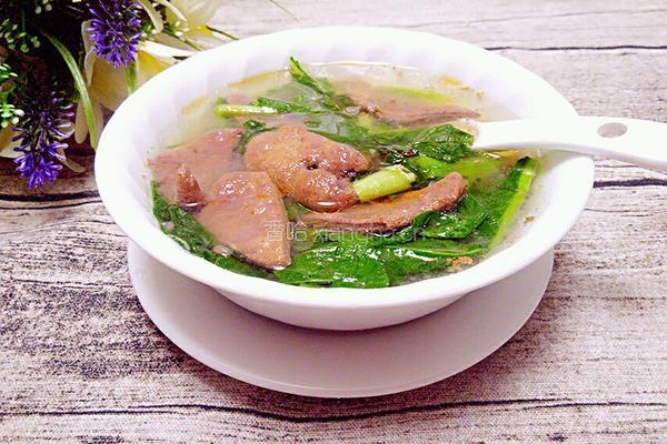 青菜猪肝汤的做法图解7