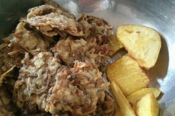 炸素香菇脚饼的做法图解7