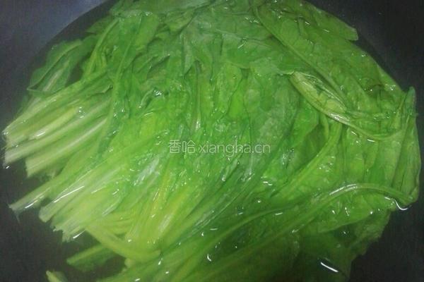 白灼油麦菜的做法图解3
