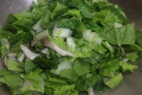 青菜炒菇的做法图解7