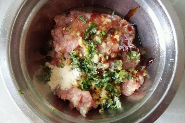 香菇酿肉的做法图解3
