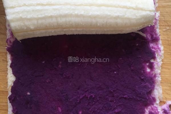 紫薯香蕉卷的做法图解3