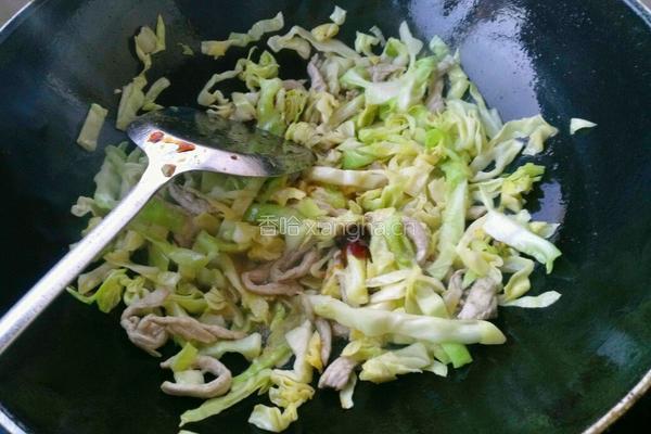 包菜炒饼的做法图解8