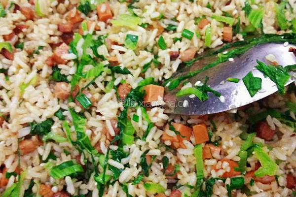 芥菜腊肉炒饭的做法图解18