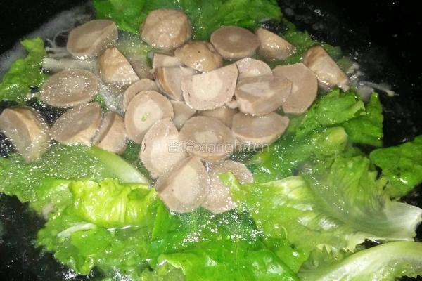 青菜丸子汤的做法图解2