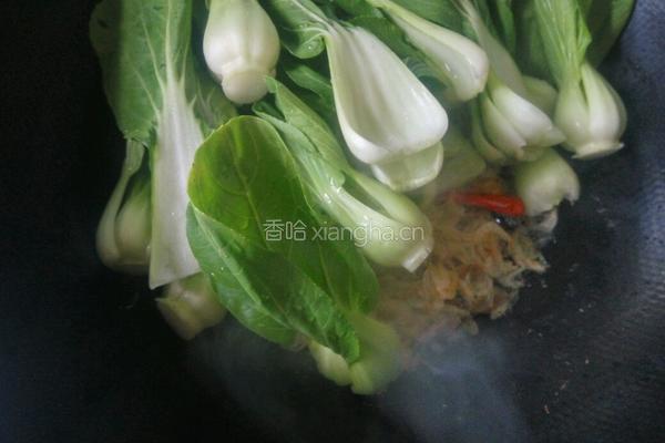 青菜炒虾皮的做法图解5