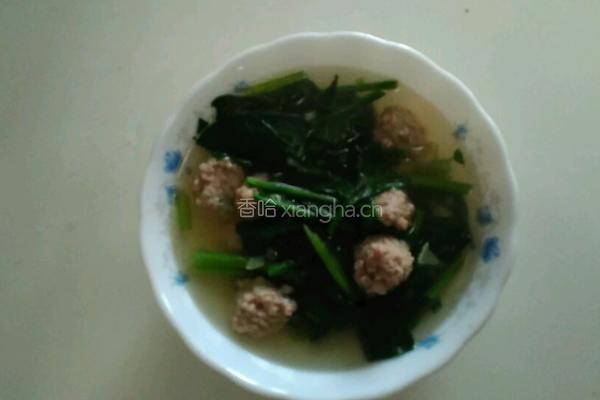 菠菜丸子汤的做法图解5