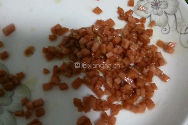 火腿生菜蛋炒饭的做法图解4
