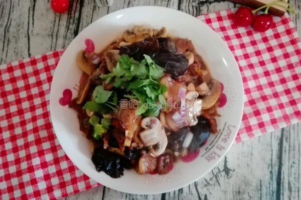 口蘑烧肉片的做法图解12