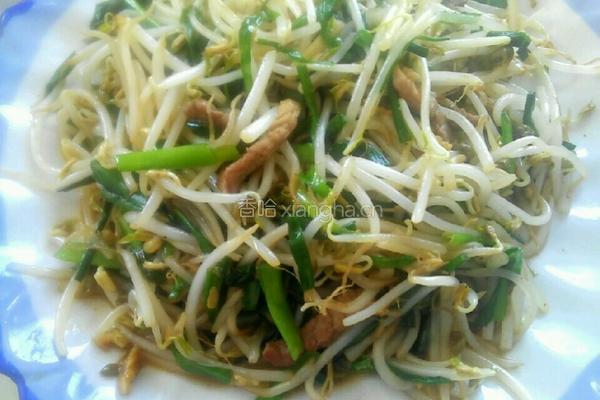 绿豆芽炒韭菜的做法图解7