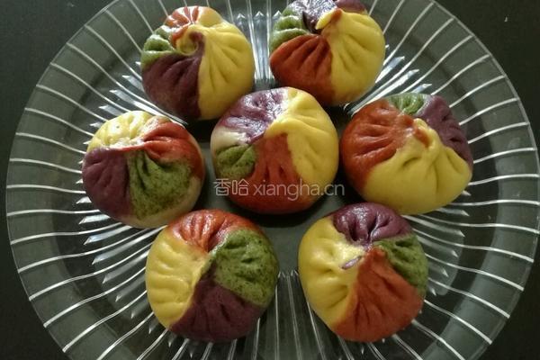 茴香素馅彩色大包子的做法图解8